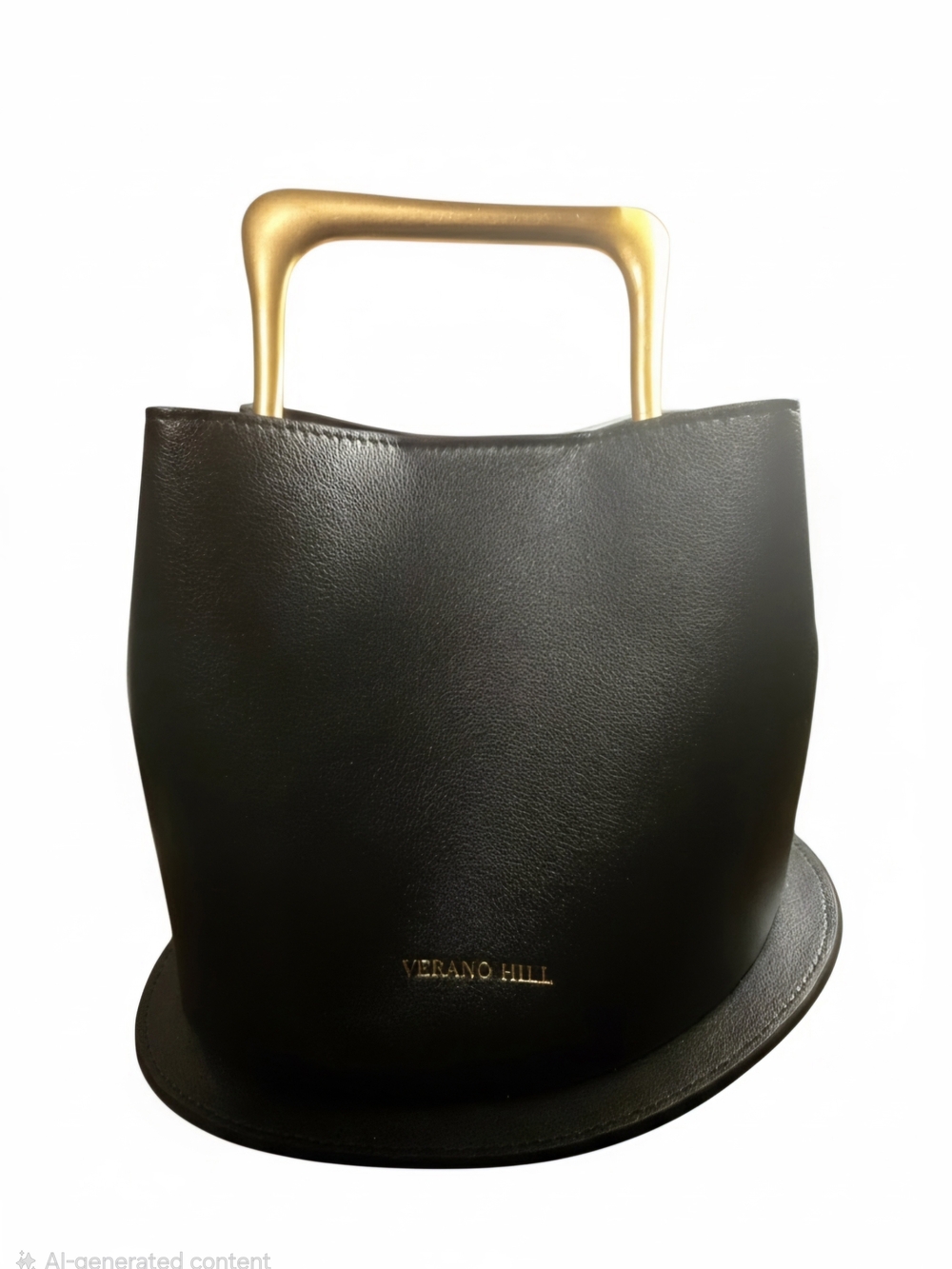 Verano Hill Black Handbag with Gold Handle /accents